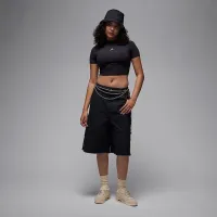 Nike Jordan жіноча Short-Sleeve Knit Crop Top колір чорний