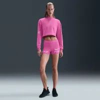 Nike Pro жіноча Dri-FIT Loose Crew-Neck French Terry світшот Pink