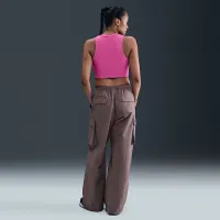 Nike Sportswear Chill Knit женская Tight Cropped Mini-Rib Tank Top Pink