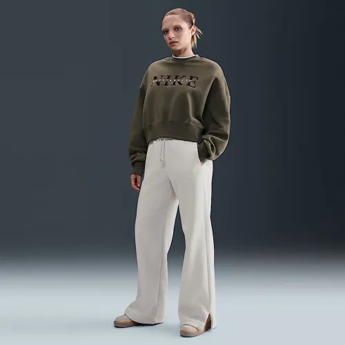 Nike Sportswear Phoenix Fleece женская С высокой Талией Wide-Leg Pants цвет коричневый