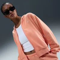 Nike Sportswear Chill Terry женская Loose Full-Zip French Terry Толстовка с капюшоном Orange