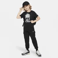 Nike Little дитячі Palm Tree Hoop JDI футболка колір чорний