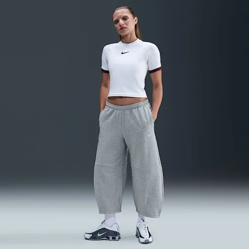 Nike Sportswear Phoenix Fleece жіноча Loose Mid-Rise Barrel Pants колір сірий