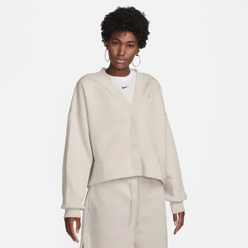 Nike Sportswear Phoenix Fleece женская Over-оверсайз Cardigan цвет коричневый
