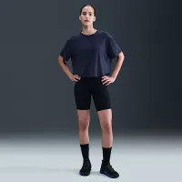 Nike One Relaxed жіноча Dri-FIT Cropped Short-Sleeve Top блакитний