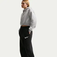 Nike Sportswear Phoenix Fleece женская С высокой Талией Wide-Leg Logo Pants цвет черный