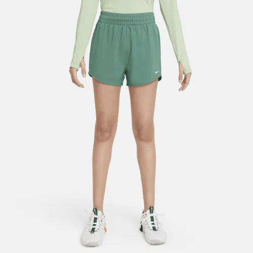 Nike One Big дитячі (Girls') Dri-FIT З високою талією Woven тренувальні шорти колір зелений