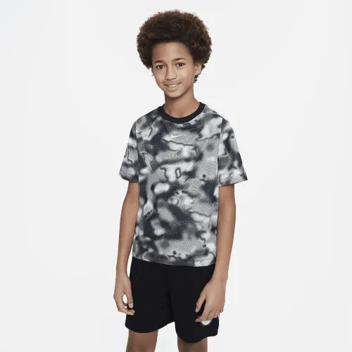 Nike Dri-FIT Multi+ Big дитячі (для хлопчиків) Printed тренувальні Top колір чорний