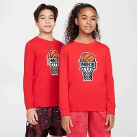 Nike Sportswear Big детские Long-Sleeve футболка цвет красный
