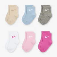 Nike Swoosh Baby/Toddler Ankle шкарпетки (6 пар) Pink