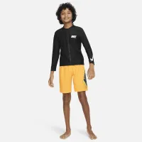 Nike Swim 3-D Swoosh Big детские (для мальчиков) Long-Sleeve Zip Hydroguard цвет черный