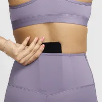 Nike Go женская Firm-Support С высокой Талией Full-Length лосины с карманамицвет фиолетовый
