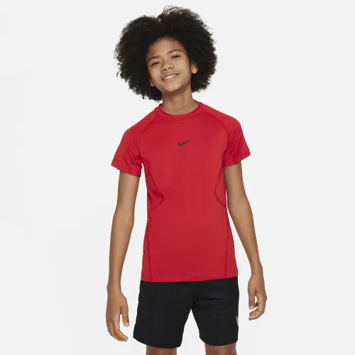 Nike Pro Big детские (для мальчиков) Dri-FIT Short-Sleeve Top цвет красный
