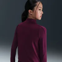 Nike Pro Big детские (Girls') Therma-FIT 1/2-Zip Long-Sleeve Top цвет красный