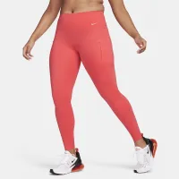 Nike Go женская Firm-Support Mid-Rise Full-Length лосины с карманамицвет красный