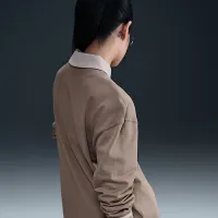 Nike Sportswear Essential женская оверсайз Long-Sleeve Polo цвет коричневый