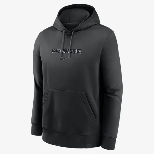 Michigan State Spartans Statement Wordmark Lockup Heavyweight чоловічі Nike College Pullover Толстовка з капюшоном колір чорний