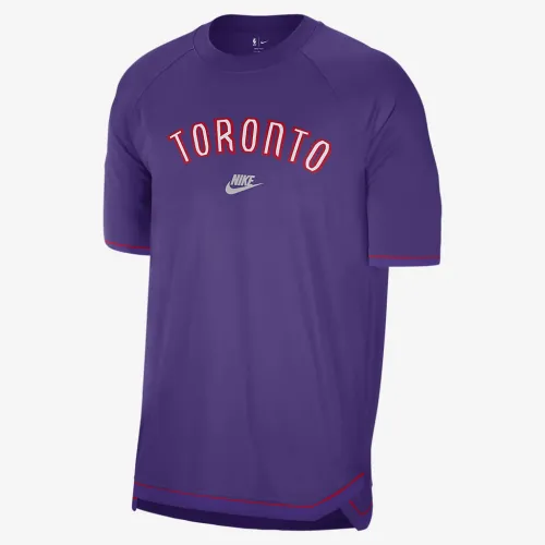 Toronto Raptors Hardwood Classics чоловічі Nike Dri-FIT NBA Short-Sleeve Pregame Top колір фіолетовий