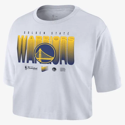 Golden State Warriors Courtside женская Nike NBA Cropped футболка цвет белый