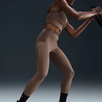 Nike Universa женская Medium-Support С высокой Талией 7/8 лосины с карманамицвет коричневый