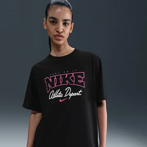 Nike Sportswear жіноча Loose Short-Sleeve Graphic футболка колір чорний