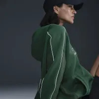 Nike Sportswear женская оверсайз Fleece Pullover Толстовка с капюшоном цвет зеленый