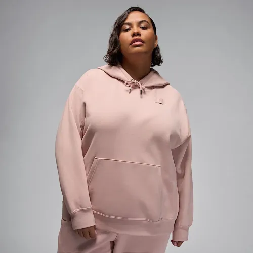 Nike Jordan Flight Fleece женская Satin-Lined Pullover Толстовка с капюшоном (большие размеры) Pink