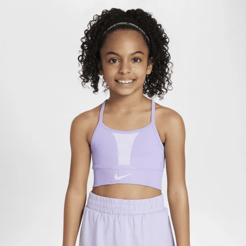 Nike Indy Big детские (Girls') Sports Bra цвет фиолетовый