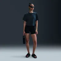 Nike One Relaxed женская Dri-FIT Cropped Short-Sleeve Top синий