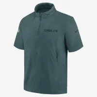 Philadelphia Eagles Sideline Coach мужские Nike NFL 1/2-Zip Short-Sleeve Hooded Куртка цвет зеленый