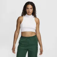 Nike Sportswear Chill Terry женская Slim Cropped 1/2-Zip French Terry Tank Top цвет коричневый