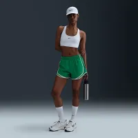 Nike Tempo женская Dri-FIT Mid-Rise Brief-Lined Running шорты цвет зеленый