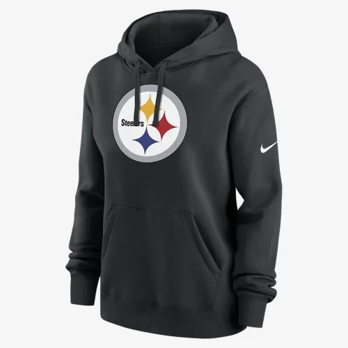 Pittsburgh Steelers Club женская Nike NFL Pullover Толстовка с капюшоном цвет черный