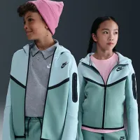 Nike Sportswear Tech Fleece Big детские Full-Zip Толстовка с капюшоном цвет серый