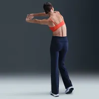 Nike One женская Dri-FIT С высокой Талией Fold-Over Pants синий