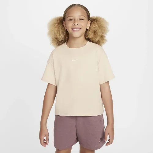 Nike Sportswear Essential Big детские (Girls') футболка цвет коричневый