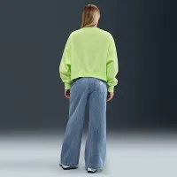 Nike Sportswear Phoenix Fleece женская Over-оверсайз Crew-Neck свитшот цвет зеленый
