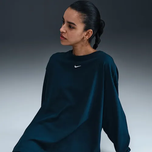 Nike Sportswear Essential женская оверсайз Long-Sleeve футболка синий