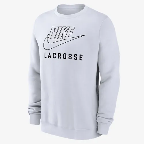 Nike Swoosh Club Fleece чоловічі Lacrosse Pullover Crew-Neck світшот колір білий