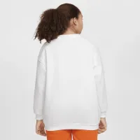 Nike Sportswear Club Fleece Big детские (Girls') оверсайз свитшот (Extended Size) цвет белый
