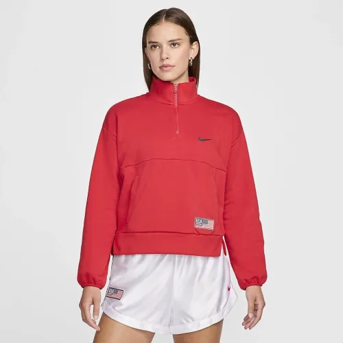 USA Village жіноча Nike баскетбольні 1/2-Zip Fleece світшот колір червоний