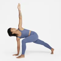 Nike Zenvy Rib женская Light-Support Non-Padded Longline Sports Bra синий