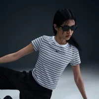 Nike Sportswear Chill Knit жіноча Slim Striped футболка колір білий