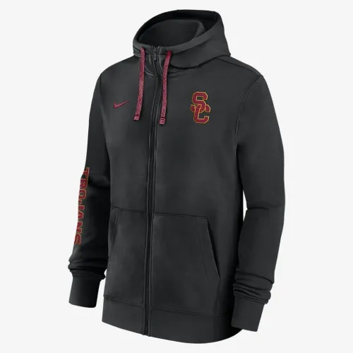 USC Trojans Sideline Team Issue чоловічі Nike College Full-Zip Толстовка з капюшоном колір чорний