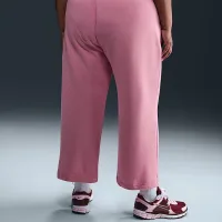 Nike Sportswear Club Fleece женская Mid-Rise Wide-Leg Graphic Pants (большие размеры) Pink