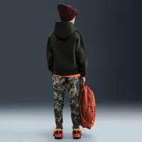 Nike Sportswear Tech Fleece Big детские (для мальчиков) оверсайз Pullover Толстовка с капюшоном цвет зеленый