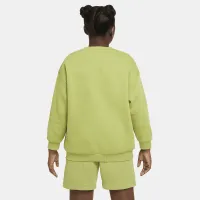 Nike Sportswear Club Fleece Big детские (Girls') оверсайз свитшот (Extended Size) цвет зеленый