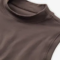 Nike One Fitted женская Dri-FIT Mock-Neck Cropped Tank Top цвет коричневый
