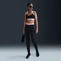 Nike Pro женская Mid-Rise Crop Mesh-Panel лосины цвет черный