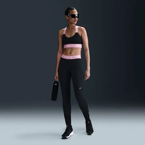 Nike Pro женская Mid-Rise Crop Mesh-Panel лосины цвет черный